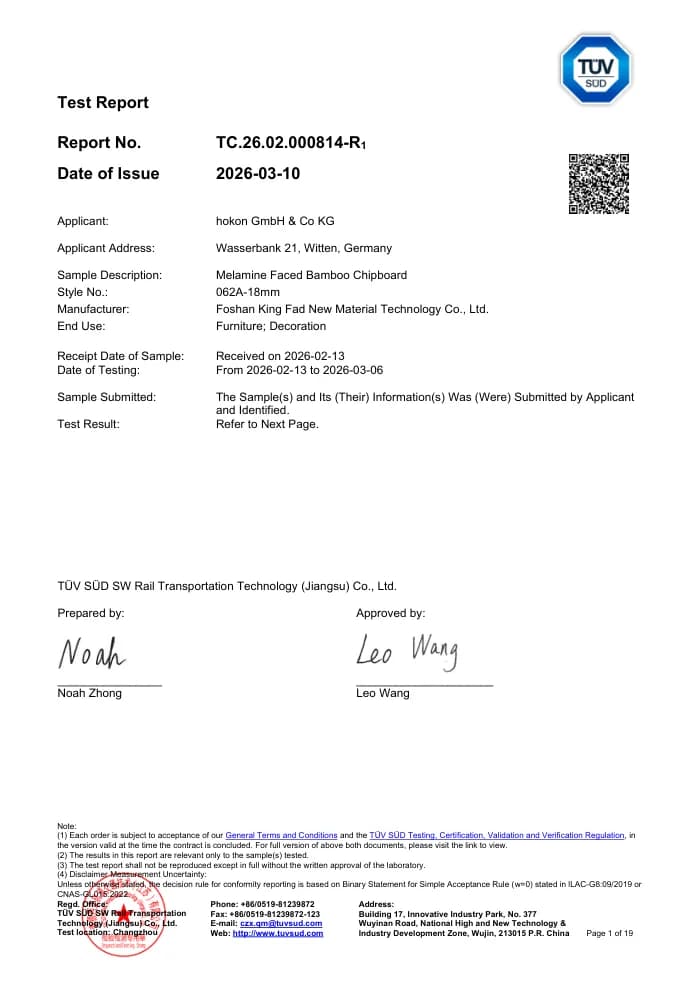 TÜV SÜD Test Report — first page preview