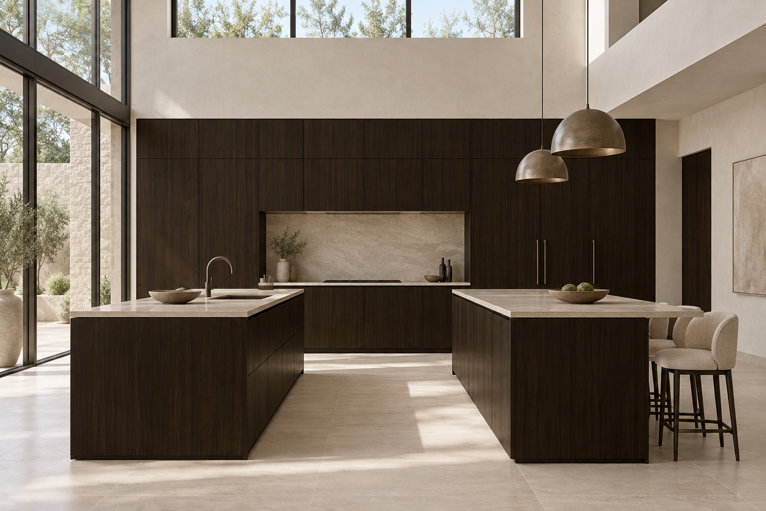Kitchen design visualization with Fornia Walnut HG3006 cabinetry