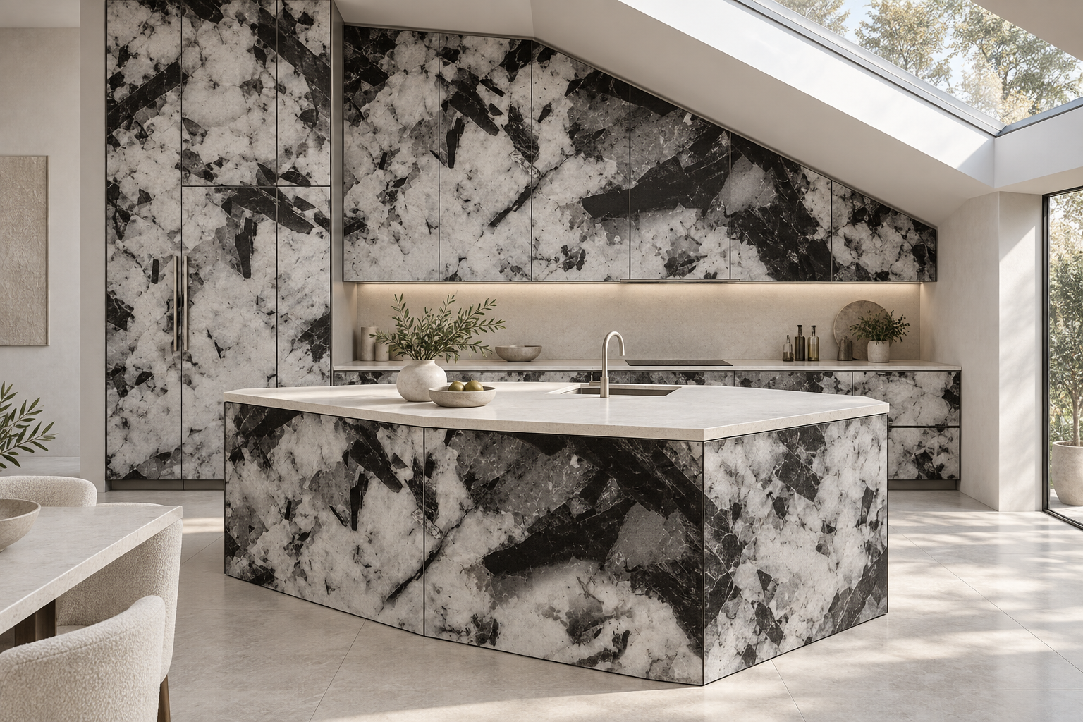 Kitchen design visualization with Pandora Rock HG3009 cabinetry