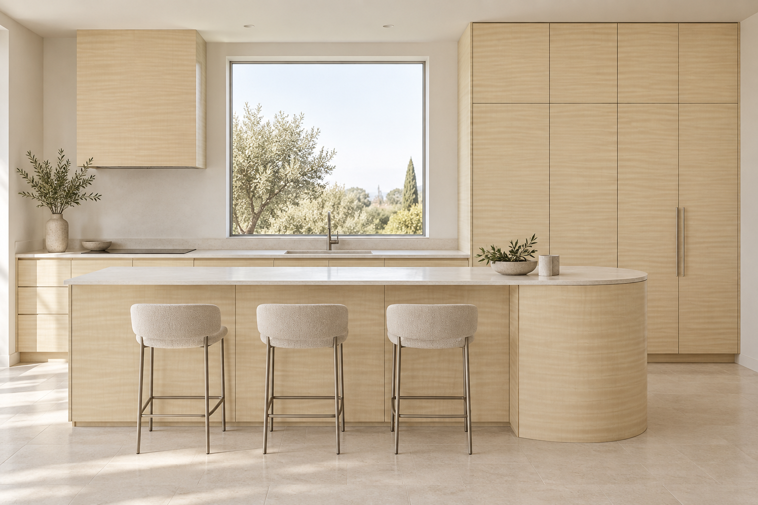Kitchen design visualization with Shadow Wood Yellow HG3011 cabinetry