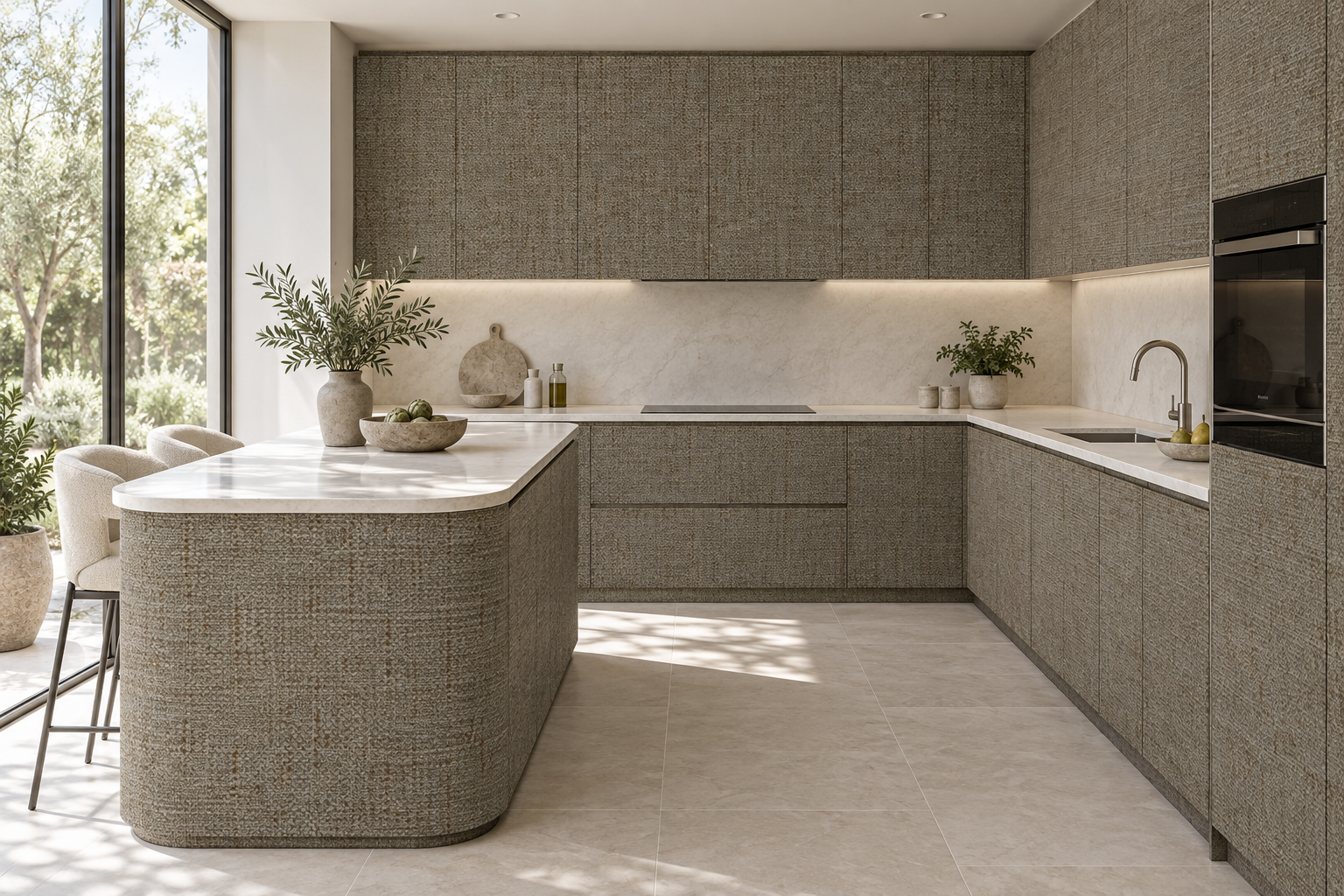 Kitchen design visualization with Knitting Olive HG3014 cabinetry