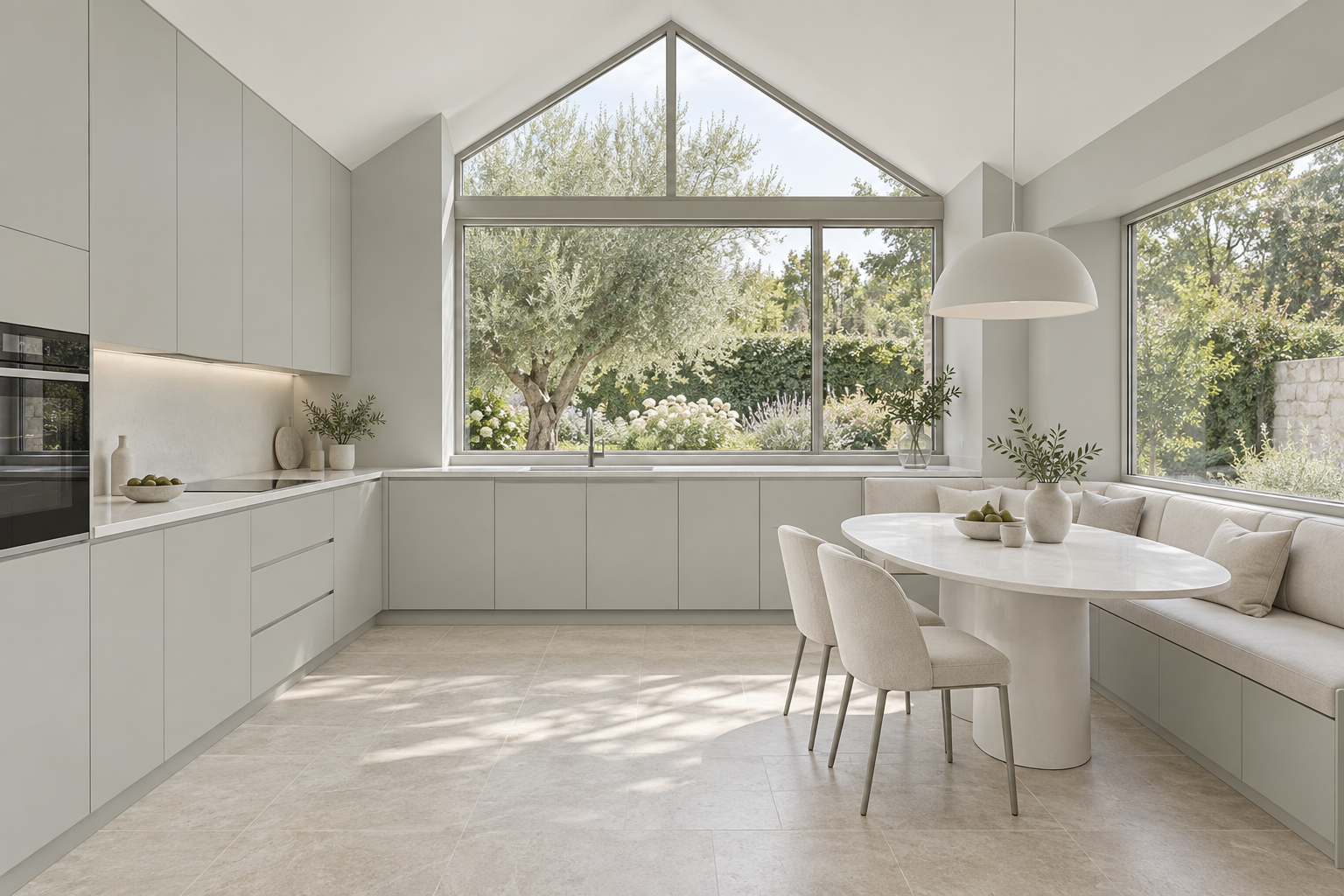 Kitchen design visualization with Angora Grey HK2005 cabinetry