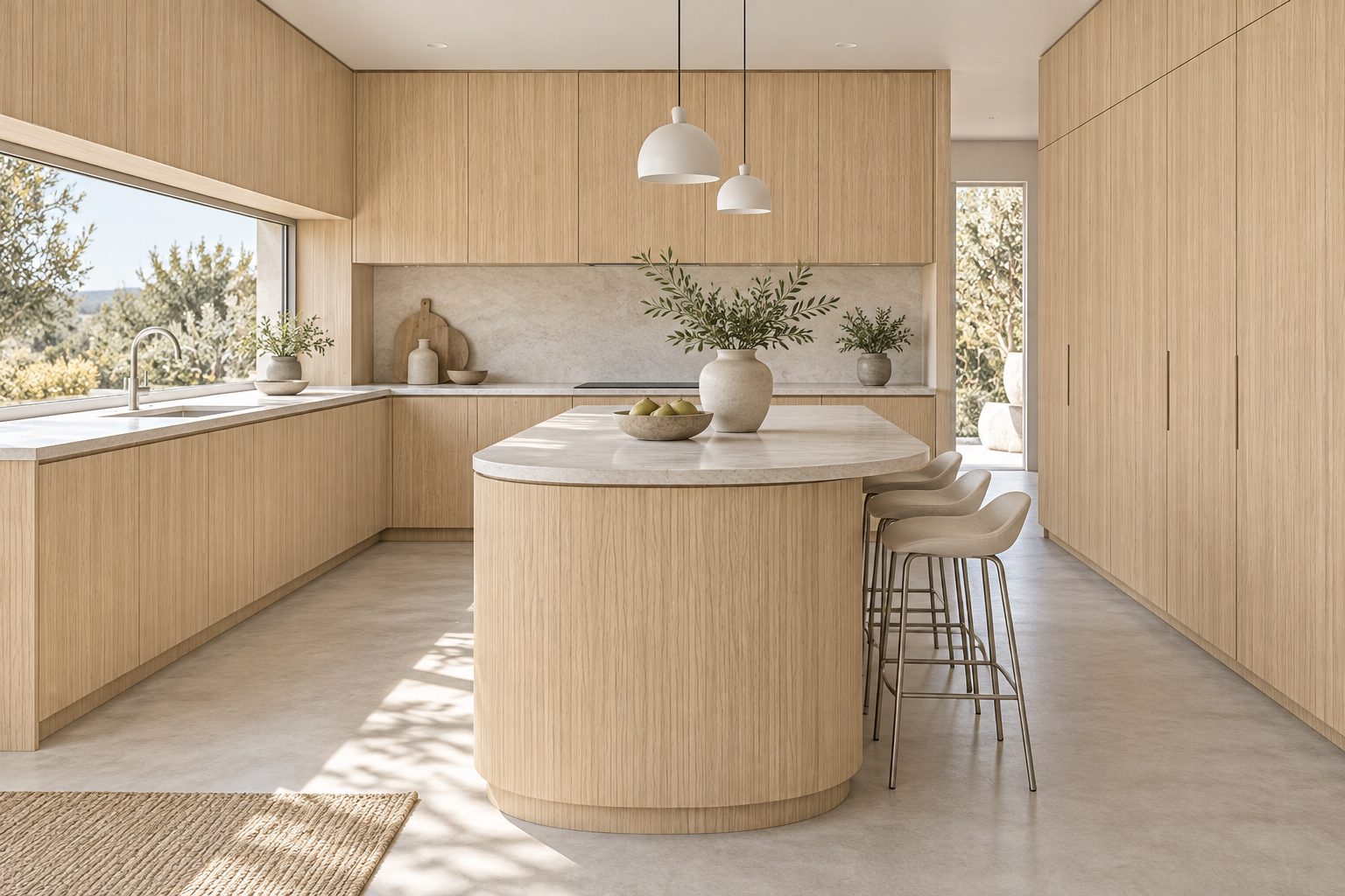 Kitchen design visualization with Twilight Oak HK2033 cabinetry