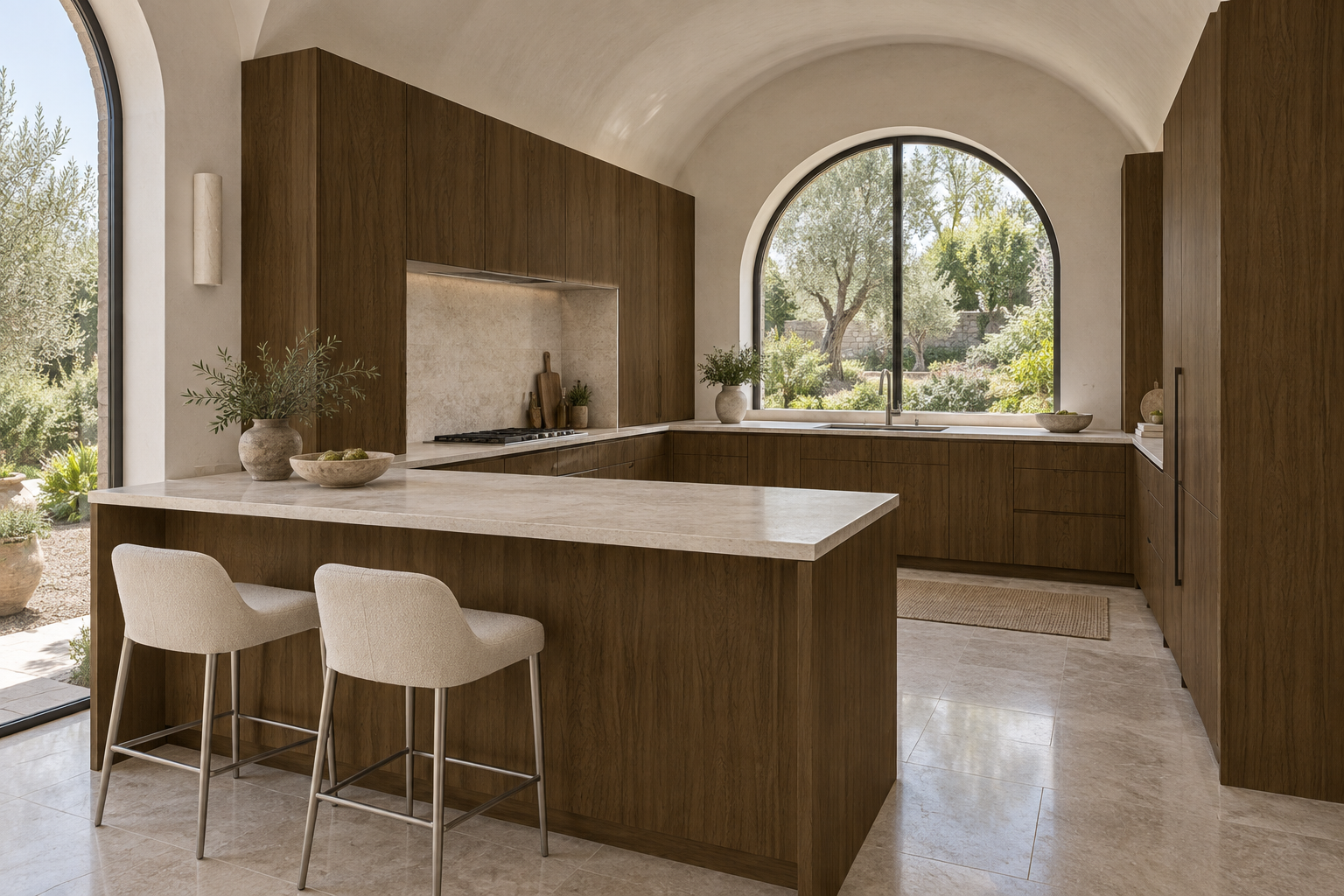 Kitchen design visualization with Ink Peach Veil HT6061 cabinetry