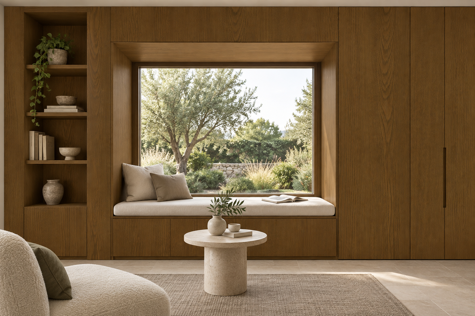 Design visualization: garden reading wall in Kylin Elm Pot, decor HT6071