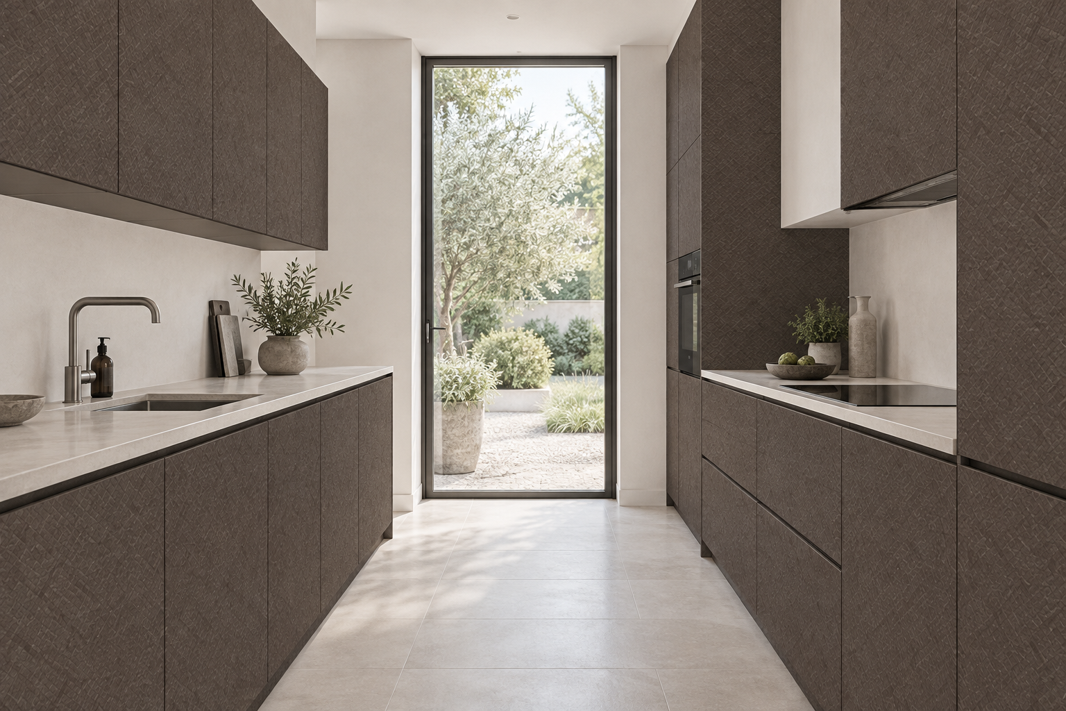Kitchen design visualization with Dante Gold HZ3019 cabinetry