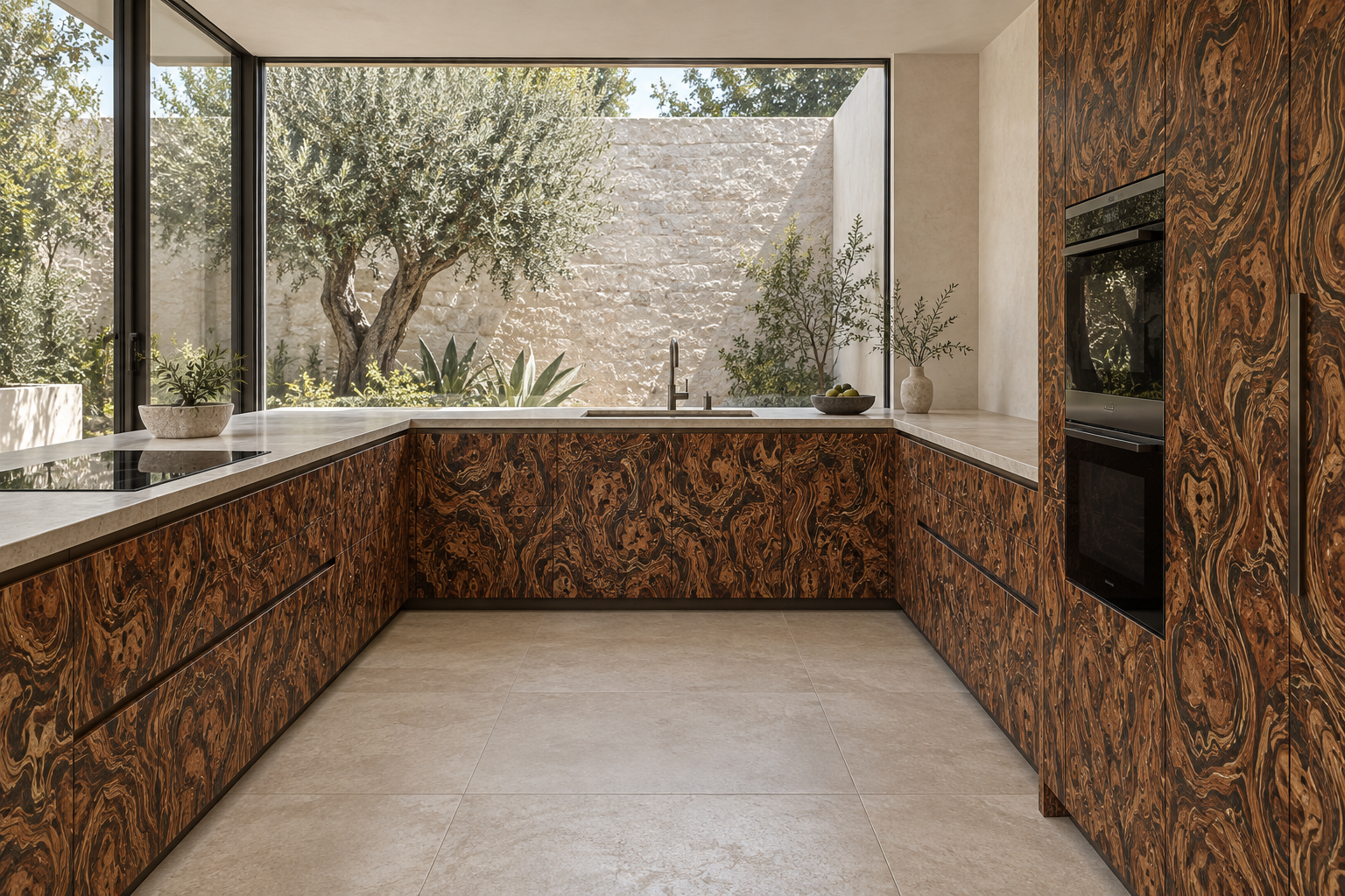 Kitchen design visualization with Prague Shadow HZ3023 cabinetry
