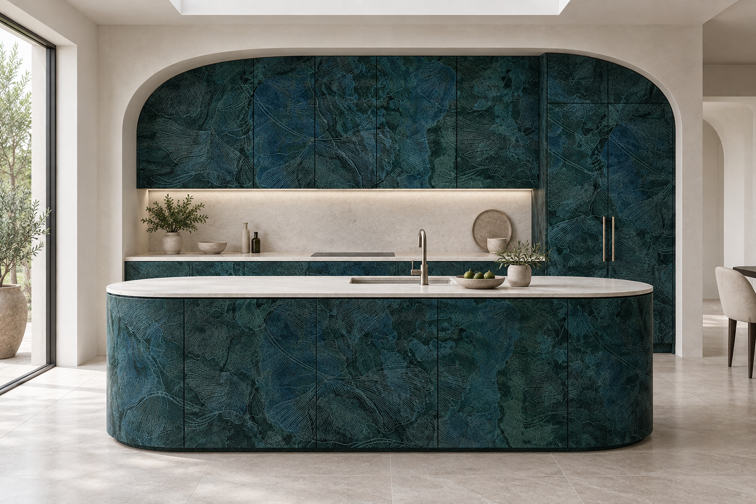 Kitchen design visualization with Jade Cloud HZ3024 cabinetry
