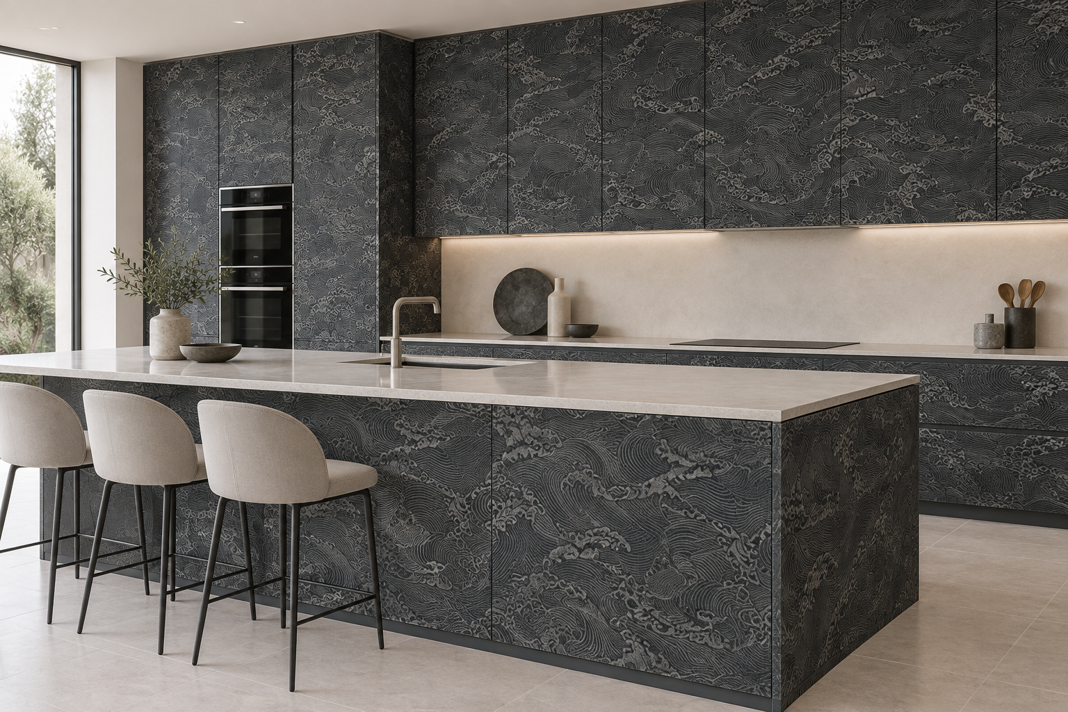 Kitchen design visualization with Martyr Marrow HZ3025 cabinetry