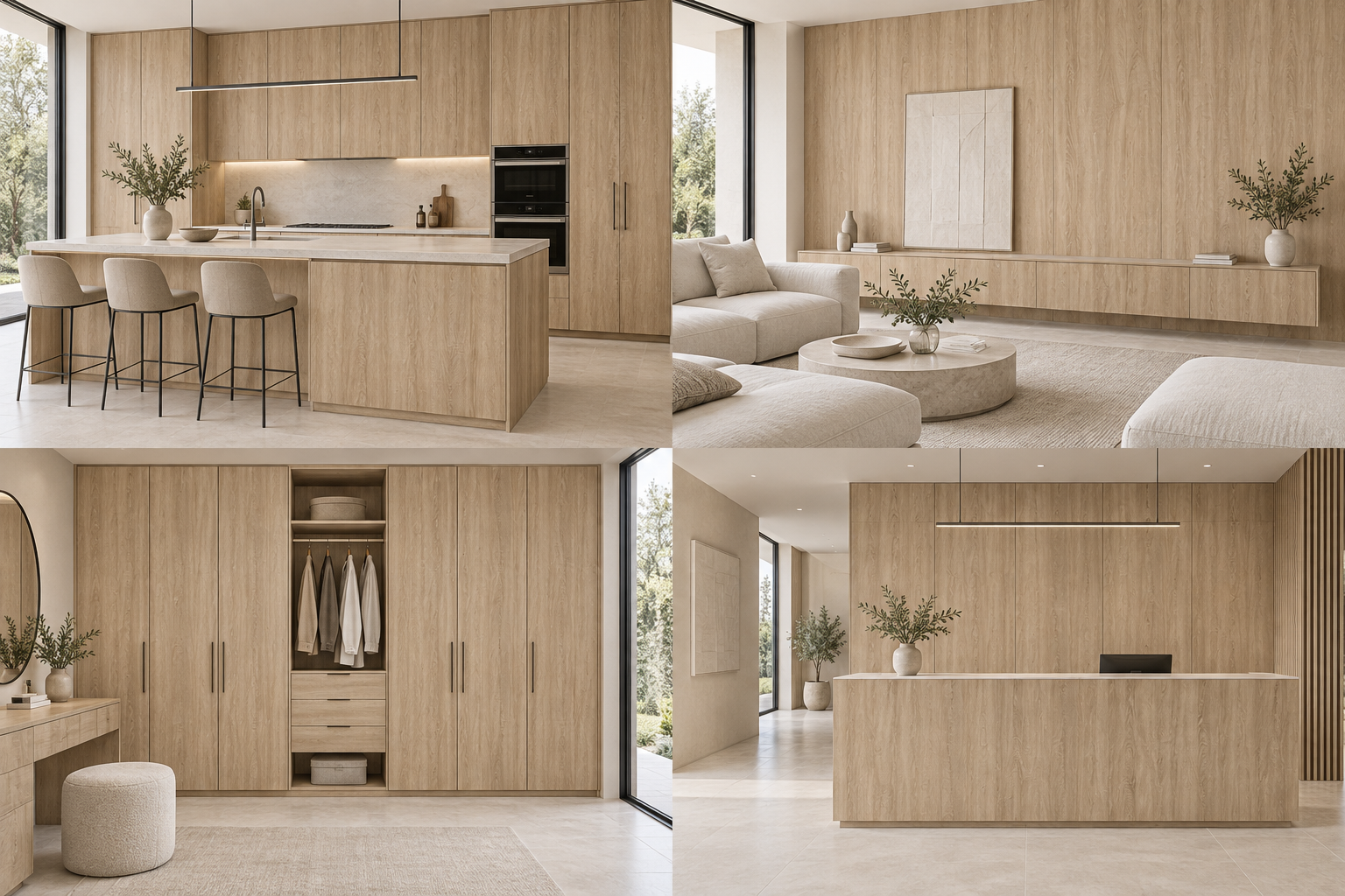 Kitchen design visualization with Natural Bardolino Oak 1145 cabinetry