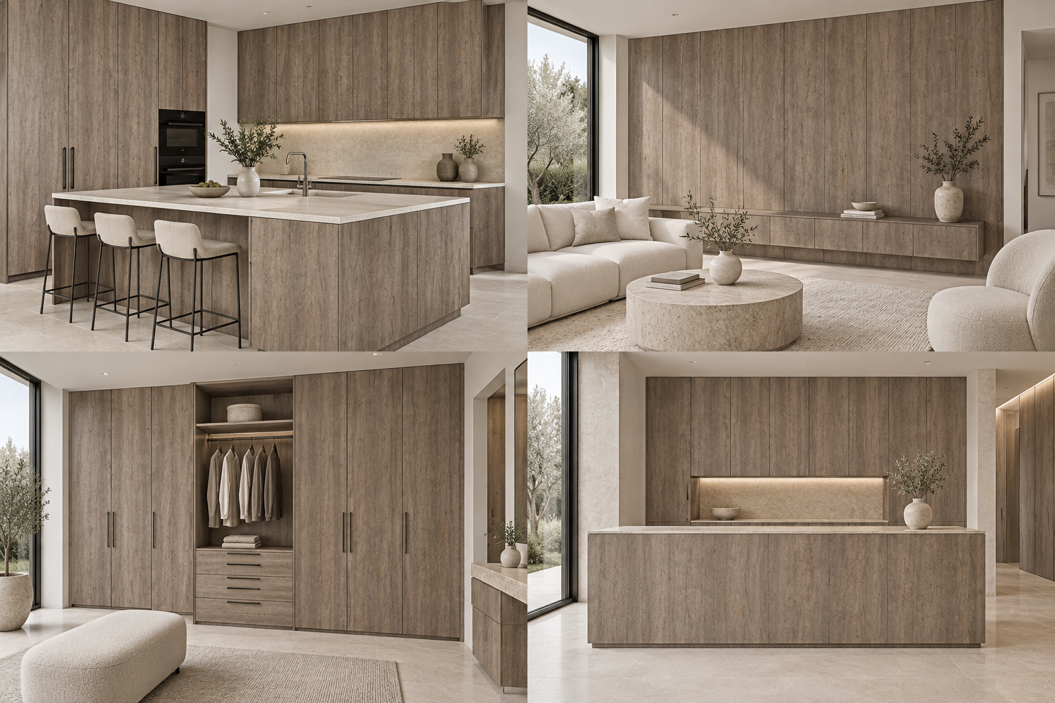 Kitchen design visualization with Grey Nebraska Oak 3332 cabinetry