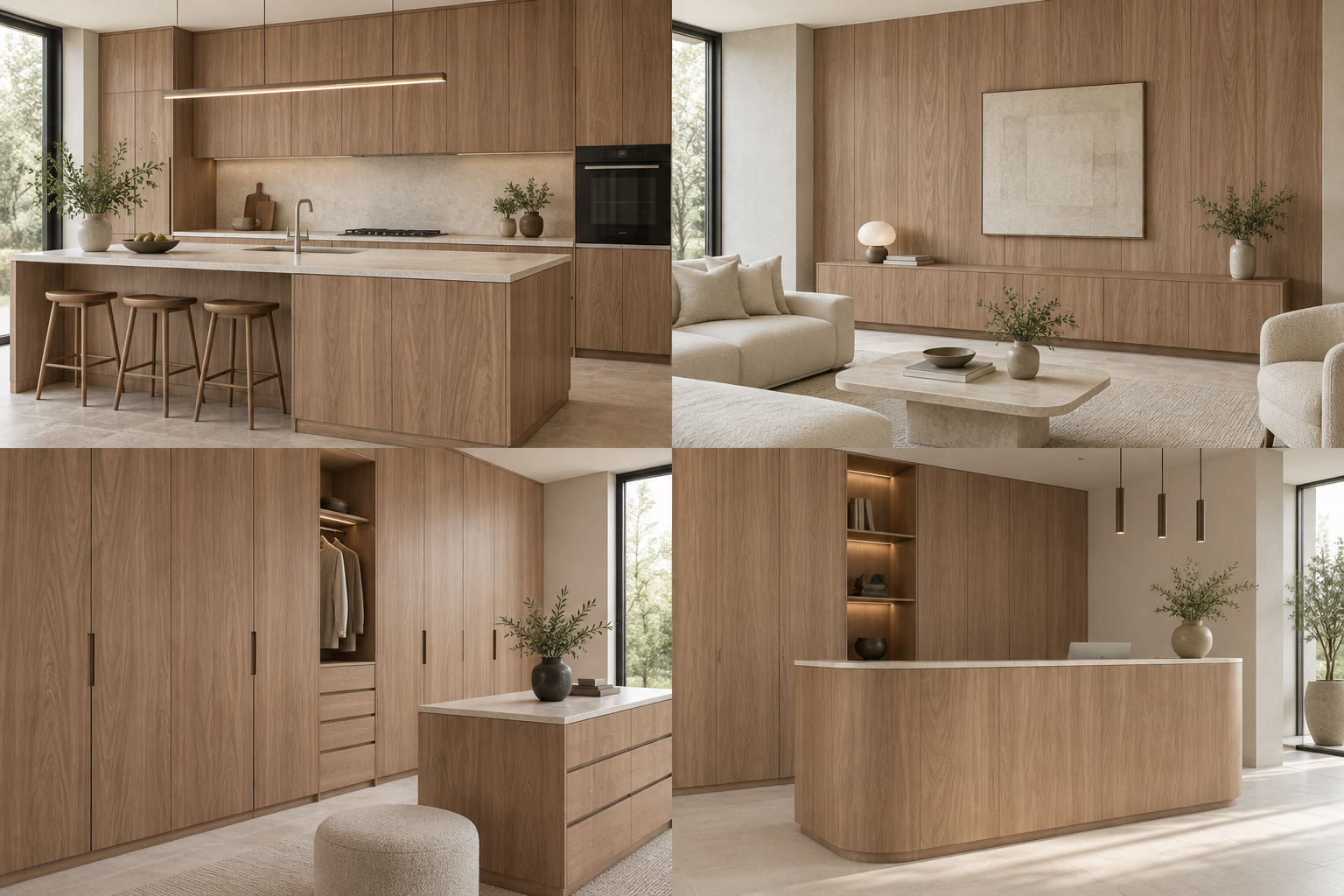 Kitchen design visualization with Claro Walnut QH1065 cabinetry