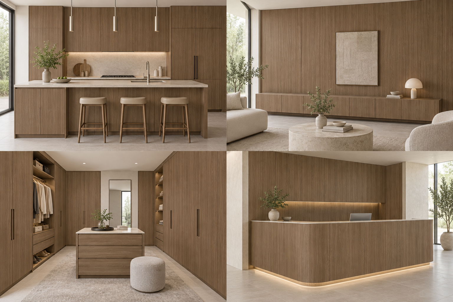 Kitchen design visualization with Bessie Hickory Brown QHTB41 cabinetry