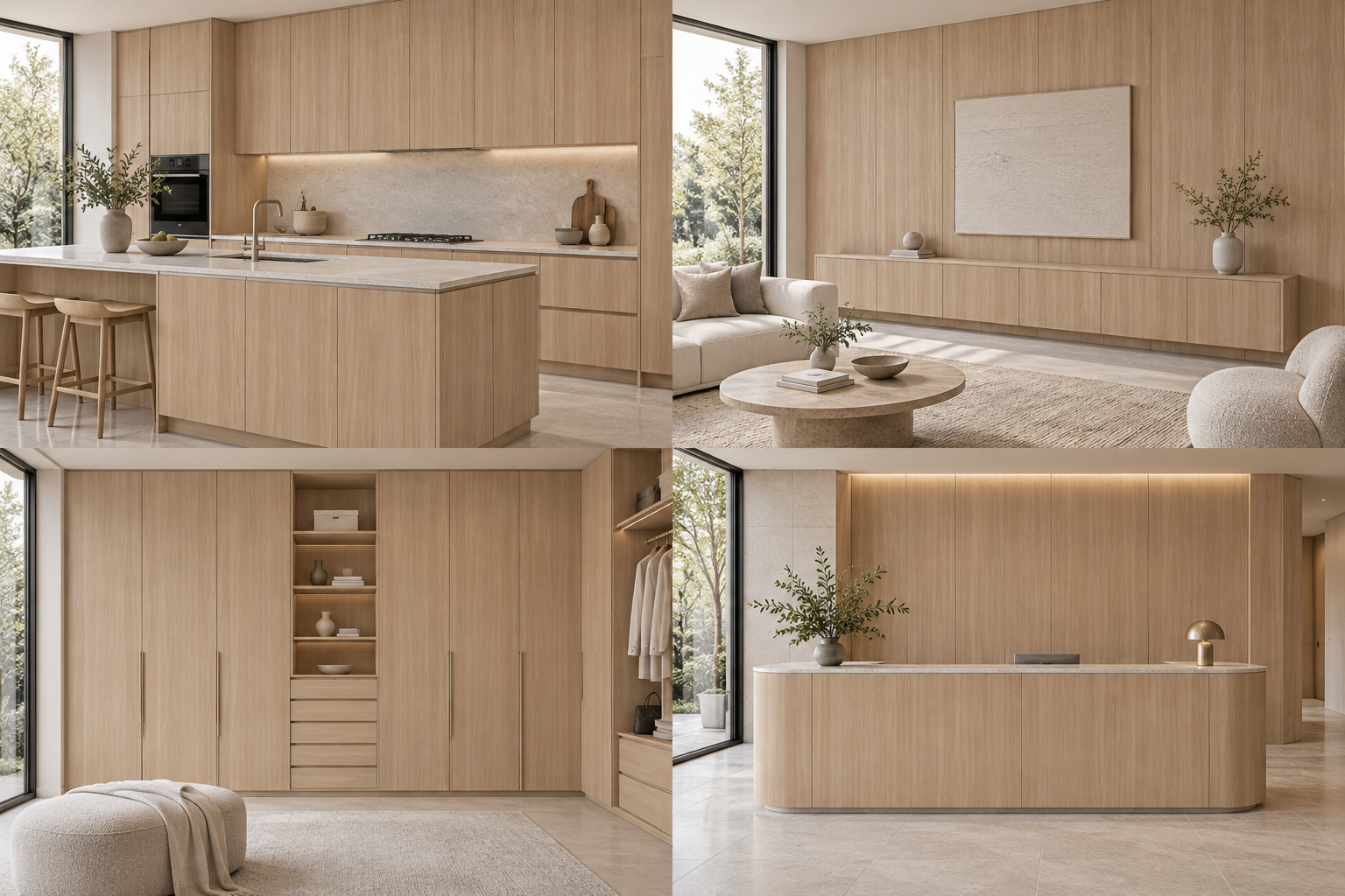Kitchen design visualization with Bessie Hickory Yellow QHTB43 cabinetry